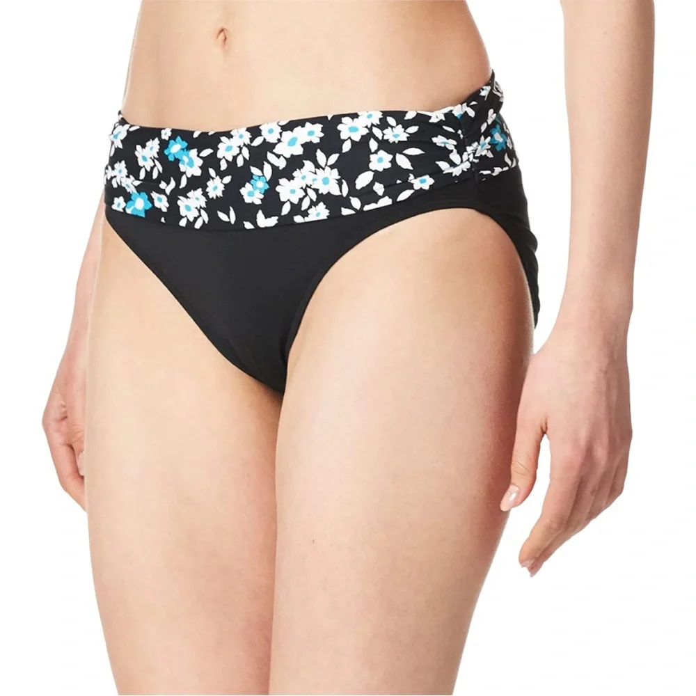 Anne Cole BEAUTIFUL BUNCHES Fold Over Mid-Rise Bikini Bottoms - Picture 2 of 13